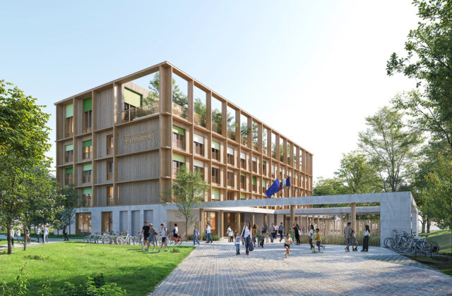 Parvis de la future école primaire de l'école européenne