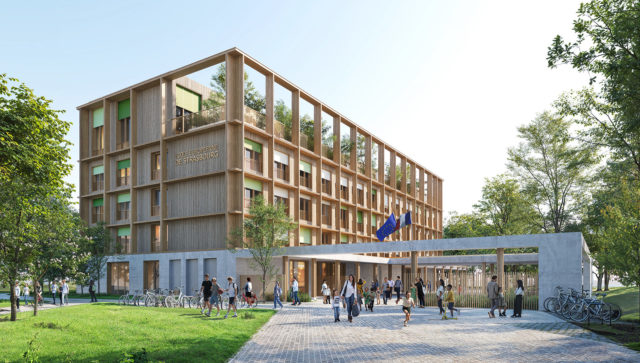 Parvis de la future école primaire de l'école européenne